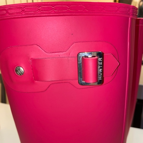 HUNTER Tall Pink Rain Boots Size 6 - Picture 10 of 16